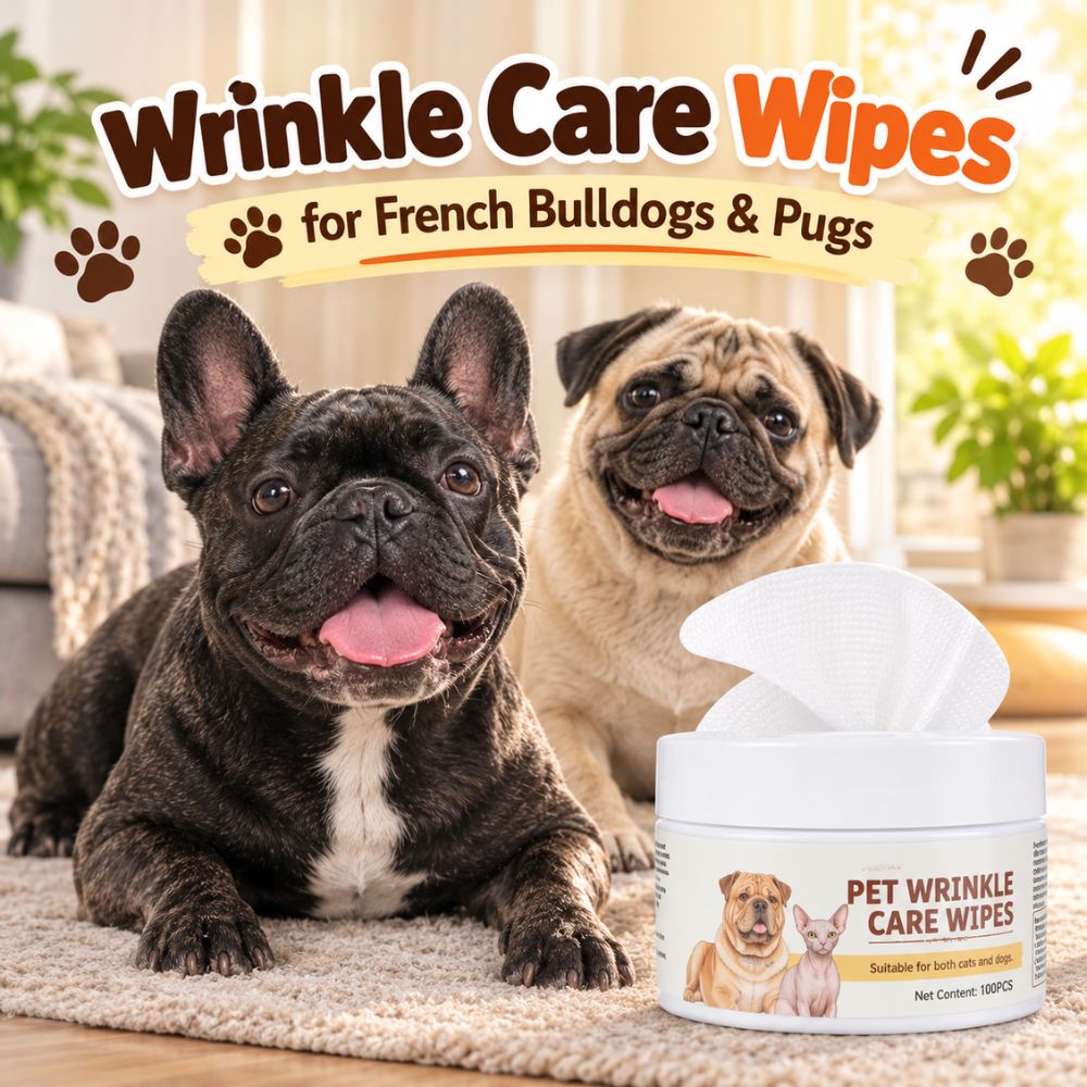 Wrinkle Care Wipes for French Bulldogs & Pugs